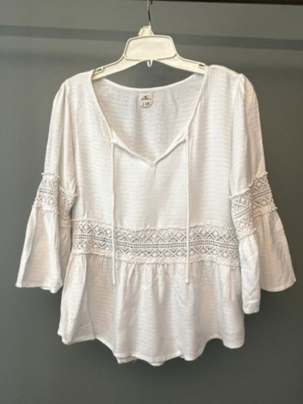 White Bell Sleeve Blouse